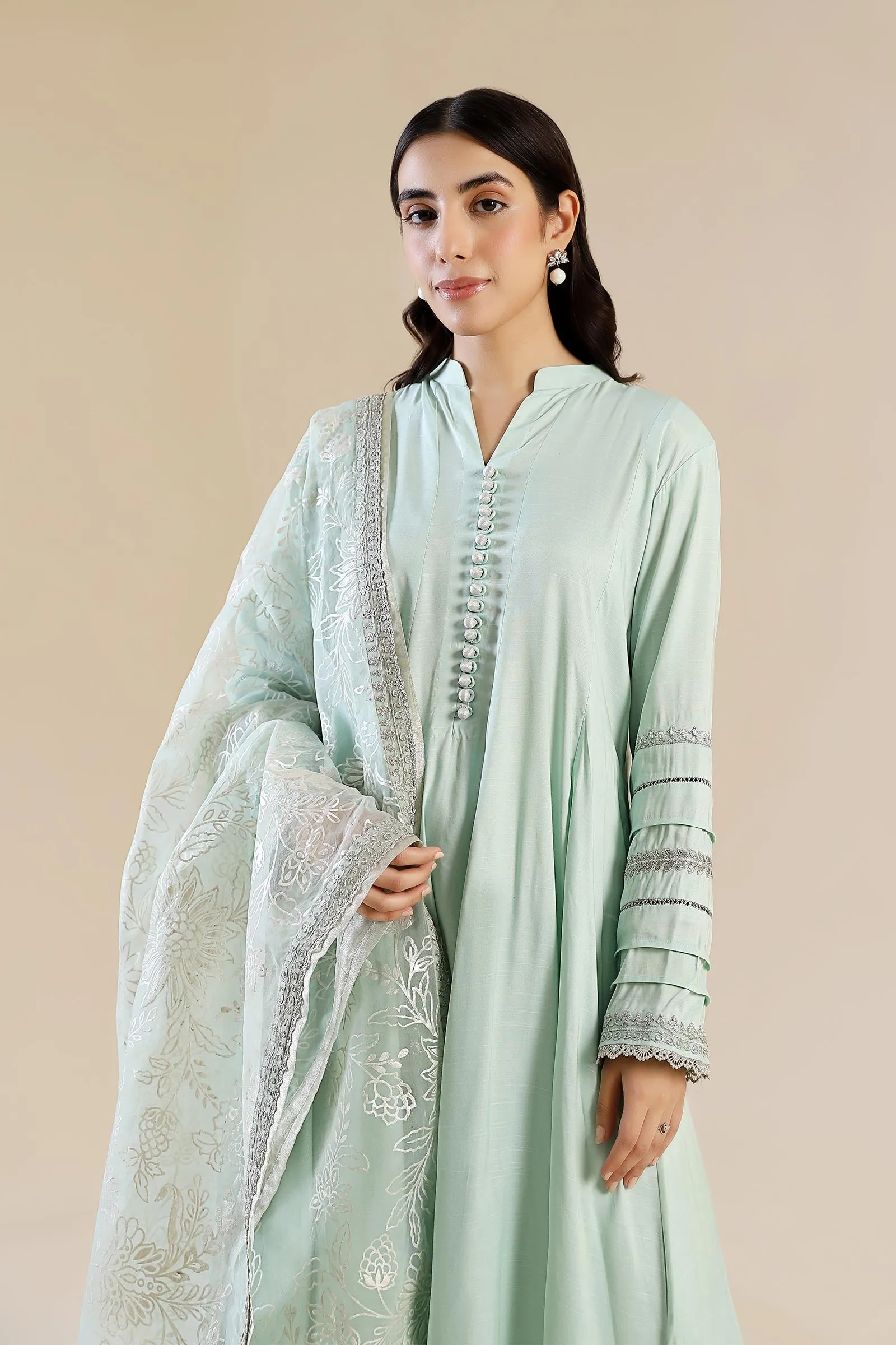 2 Pc Embroidered Raw Silk Suit | MB-F24-605