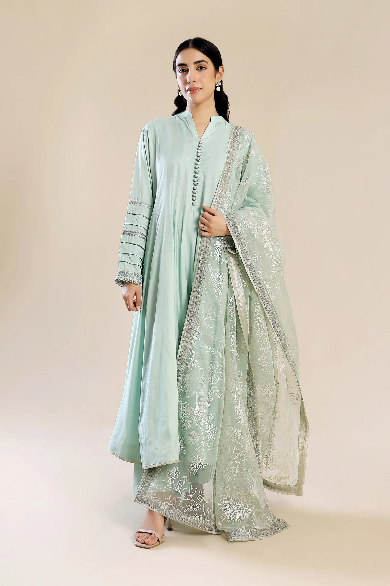2 Pc Embroidered Raw Silk Suit | MB-F24-605
