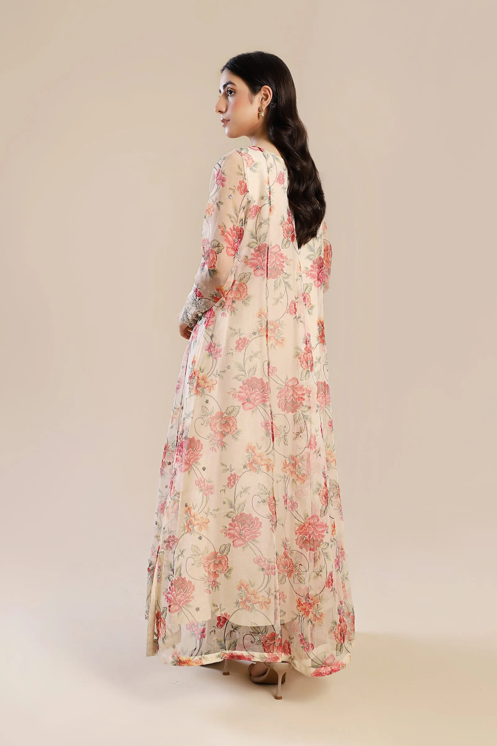 2 Pc Printed Organza Suit | MB-F24-614