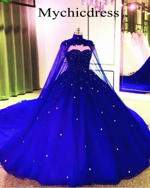 2025 Royal Blue Prom Dresses Ball Gown Sweet 16 Vintage Quinceanera Dress