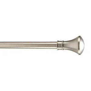 24” - 48” Home Details Trumpet. Single Curtain Rod in Satin Nickel