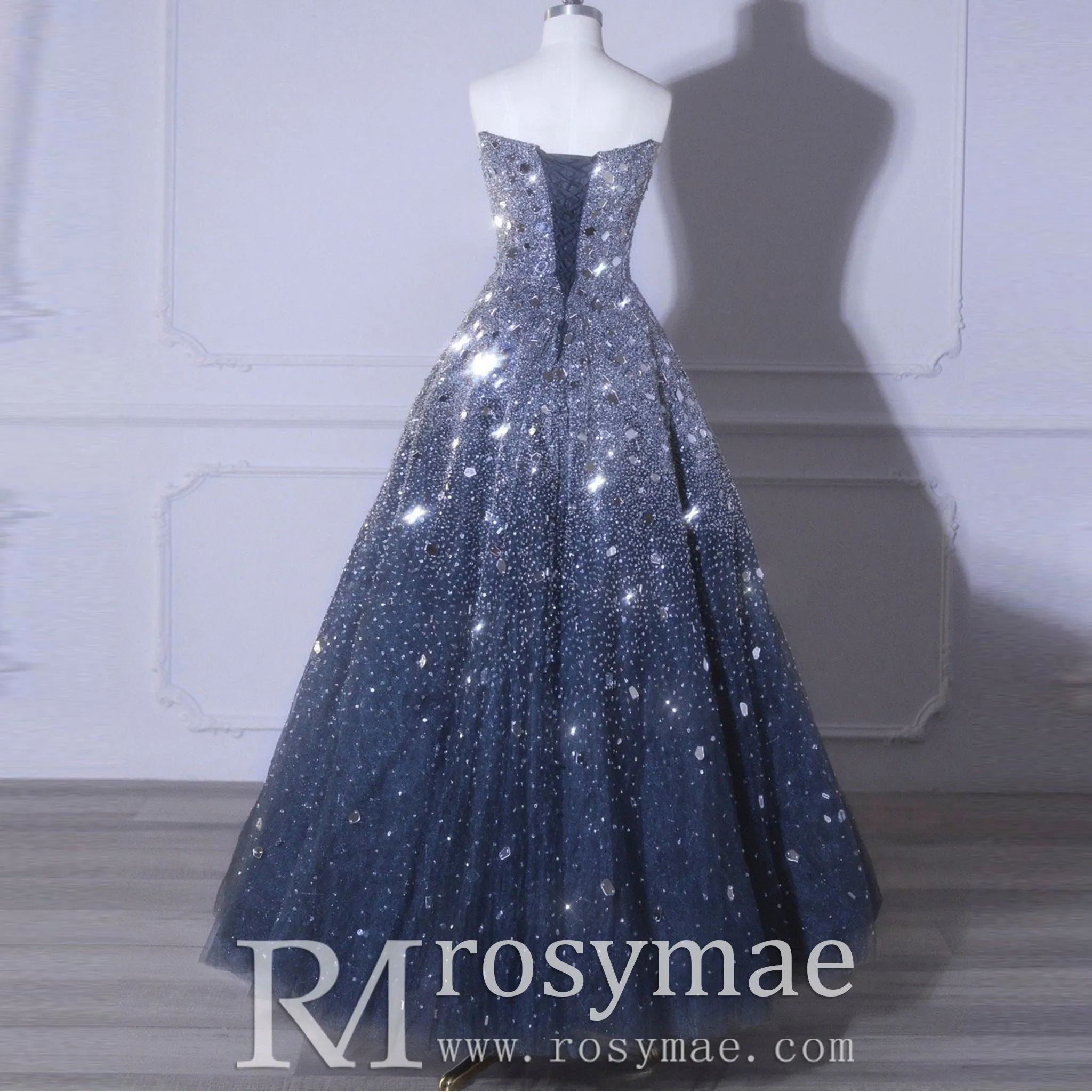 A-line Sparkly Evening Dresses Party Gowns with Sweetheart Neck