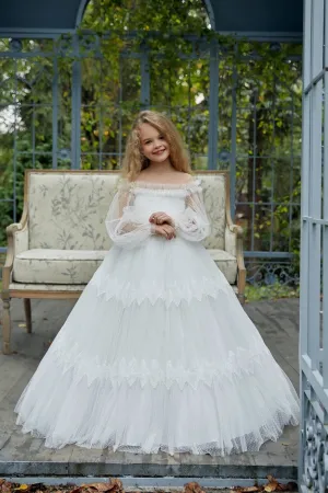 AB035 Off shoulder Girls Dress