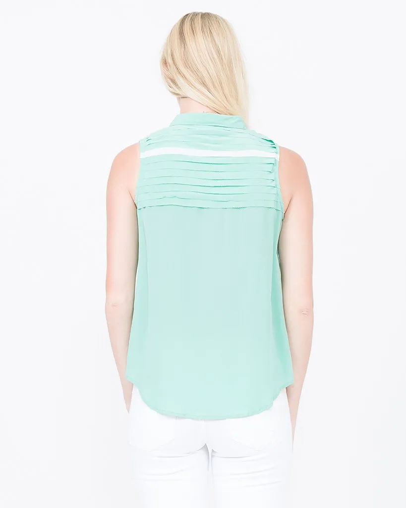 Alice Silk Sleeveless Button Up