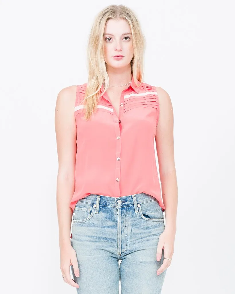 Alice Silk Sleeveless Button Up