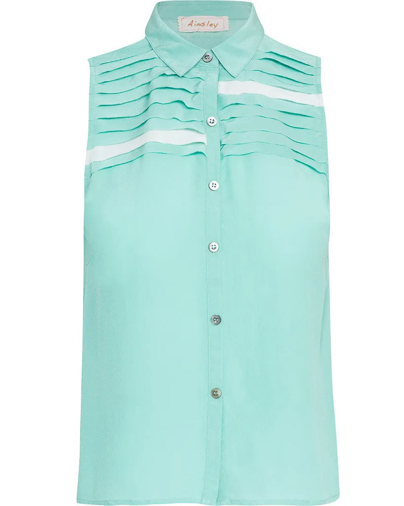 Alice Silk Sleeveless Button Up