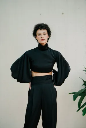 Amina Black Croptop