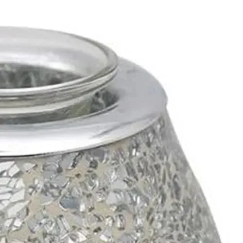 Aroma Lamp Oil Burner Wax Melt Multi Led Silver Mosaic