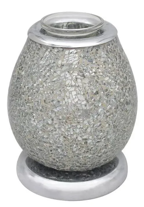 Aroma Lamp Oil Burner Wax Melt Multi Led Silver Mosaic