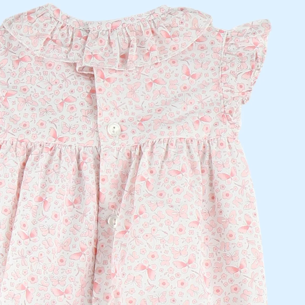 Baby Ferr Baby Girls Pink Butterfly Print Romper
