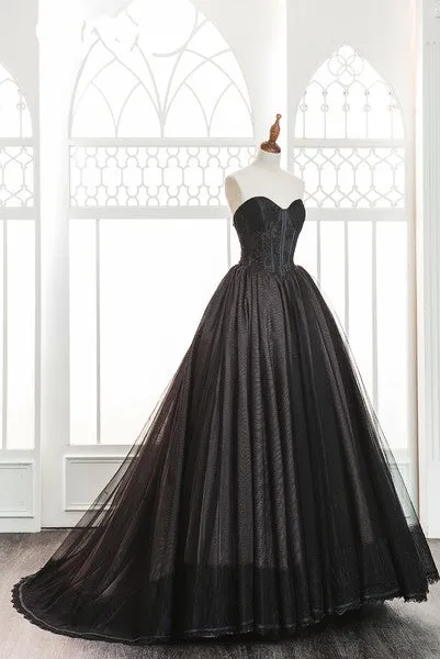 Ball Gown Sweetheart Black Wedding Dress