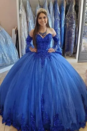 Ball Gown Sweetheart Long Sleeves Quinceanera Dresses, Prom Dresses, MP710