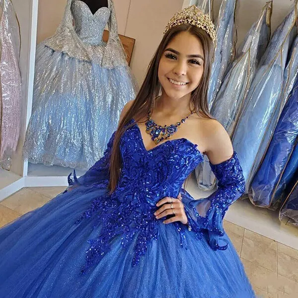 Ball Gown Sweetheart Long Sleeves Quinceanera Dresses, Prom Dresses, MP710