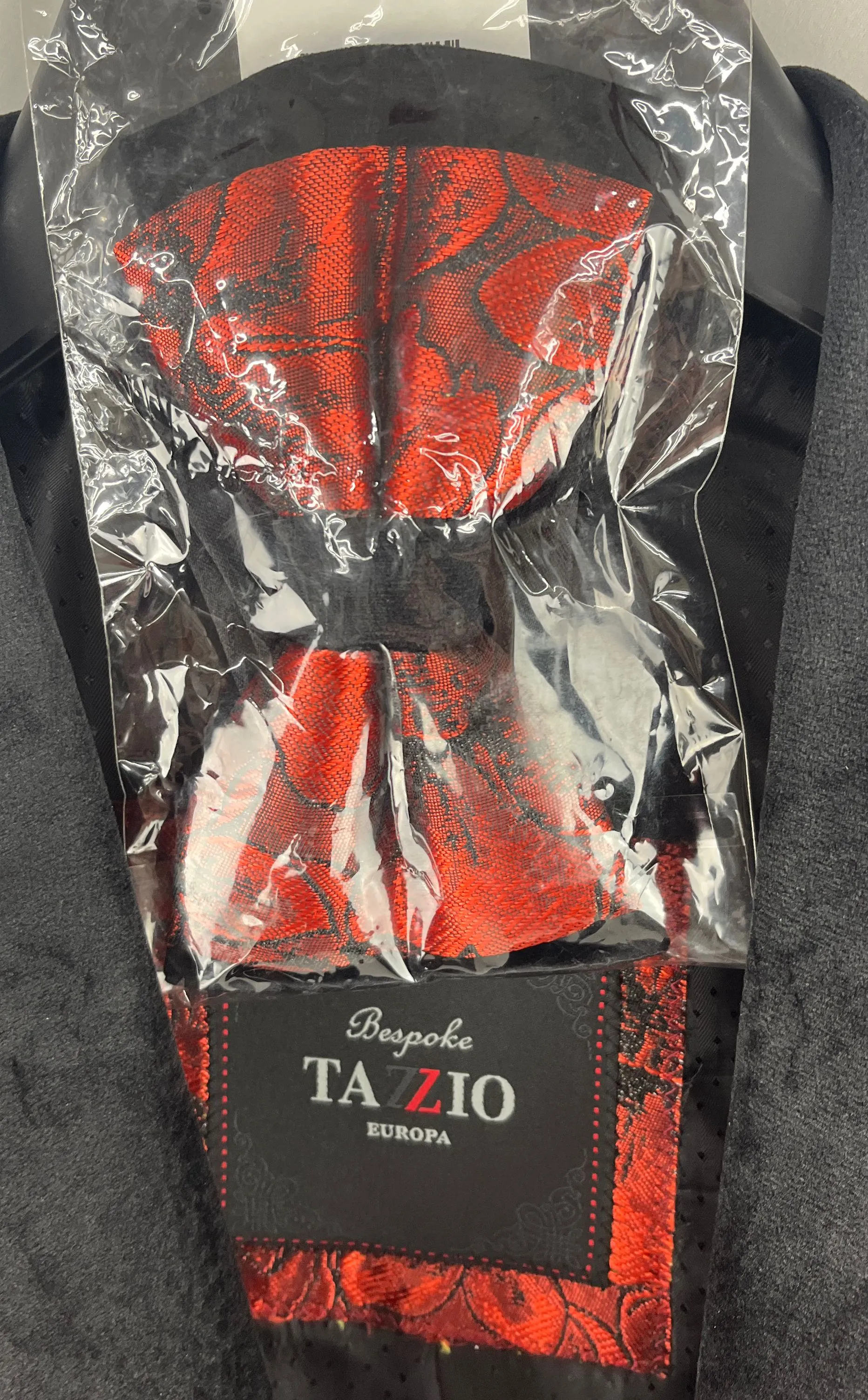 Bespoke Tazzio Red Floral Single Breasted Dinner Jacket Men Size S NWT MSRP $385
