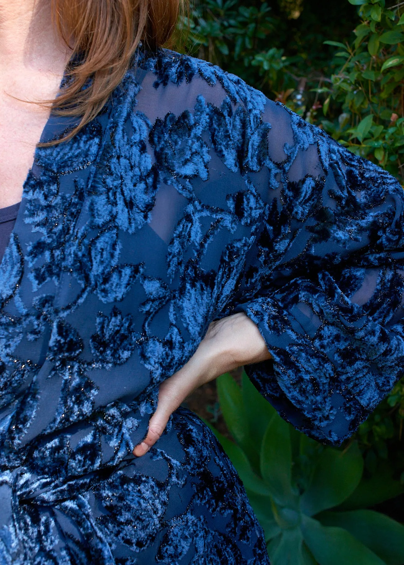 Bianca Kimono Top in Midnight Velvet