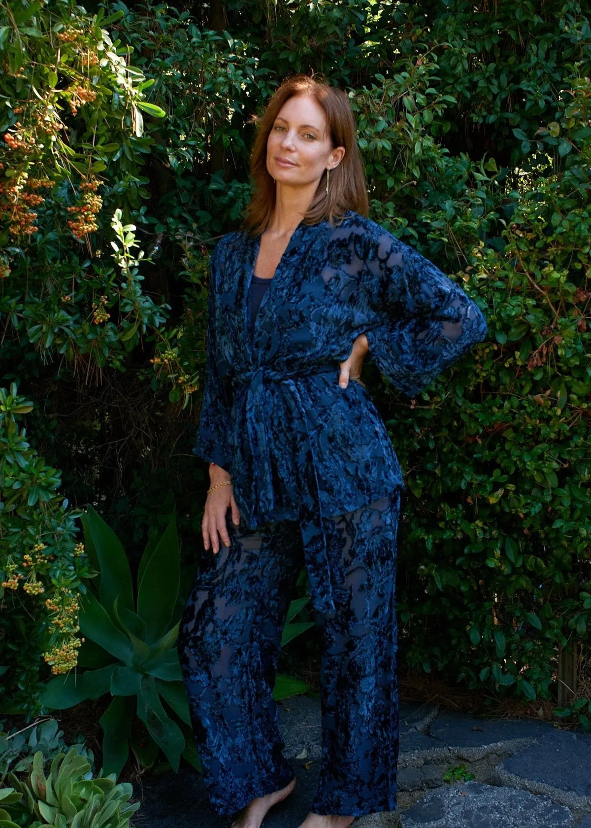 Bianca Kimono Top in Midnight Velvet