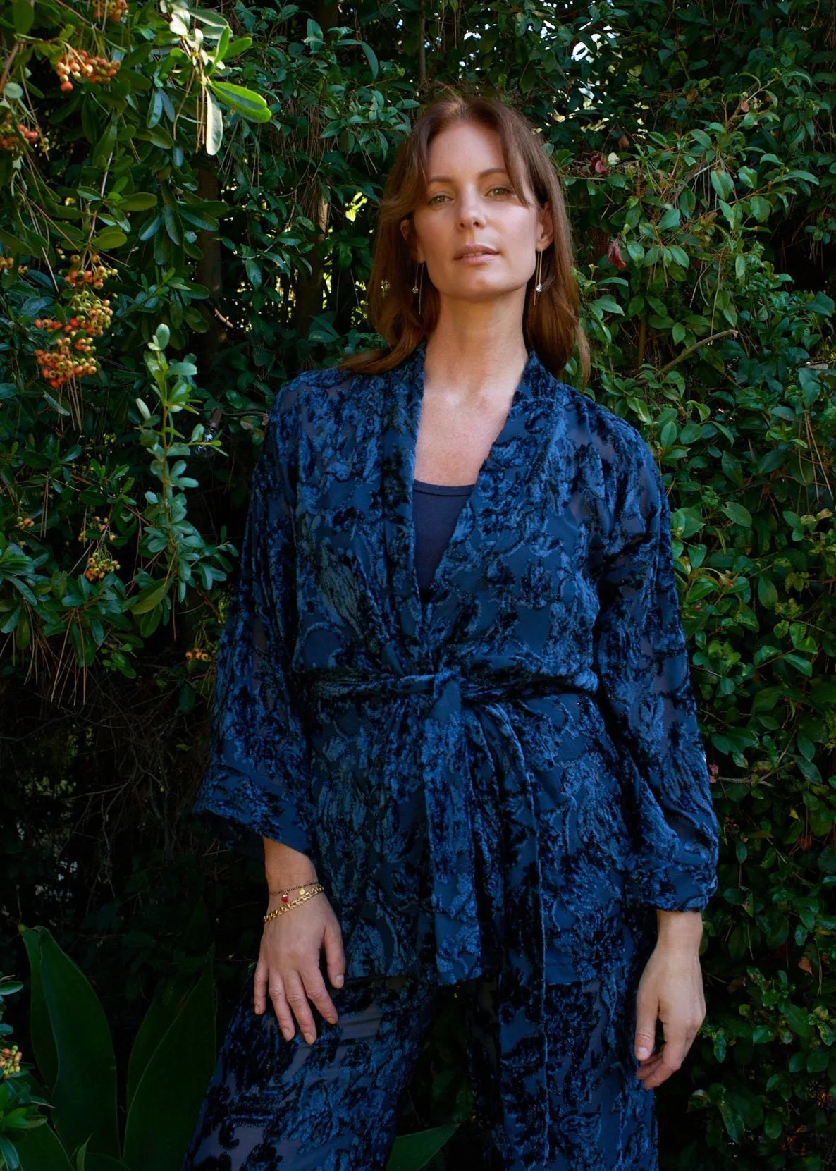 Bianca Kimono Top in Midnight Velvet