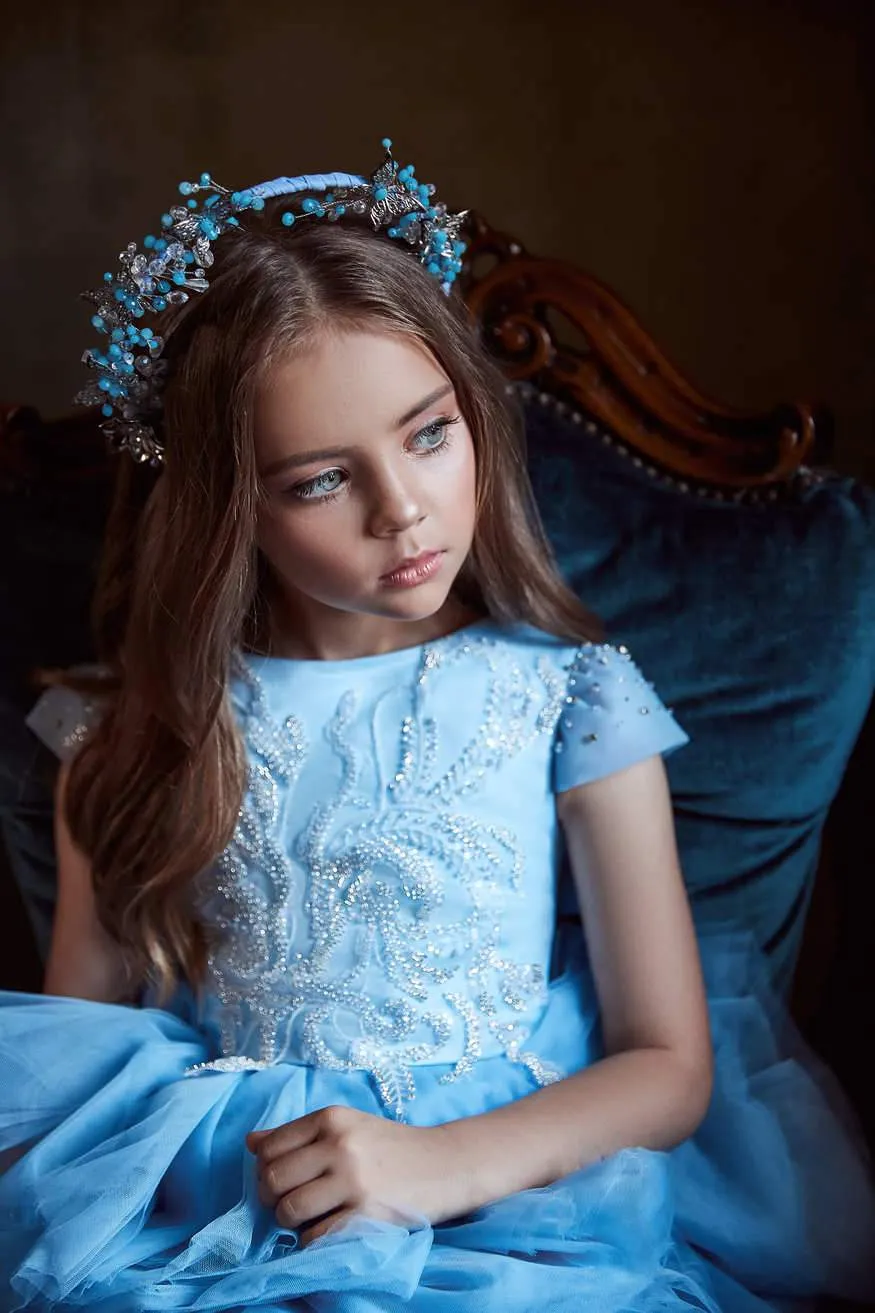 Birthday Girl Blue Tutu Dress with a Bow