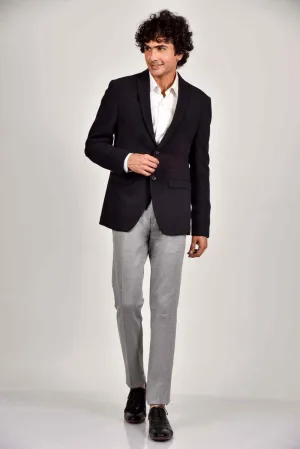 Black Knitted Formal Blazer