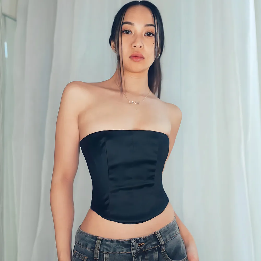 Black Satin Corset