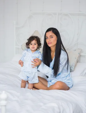 Blue satin striped pyjamas - CHILD