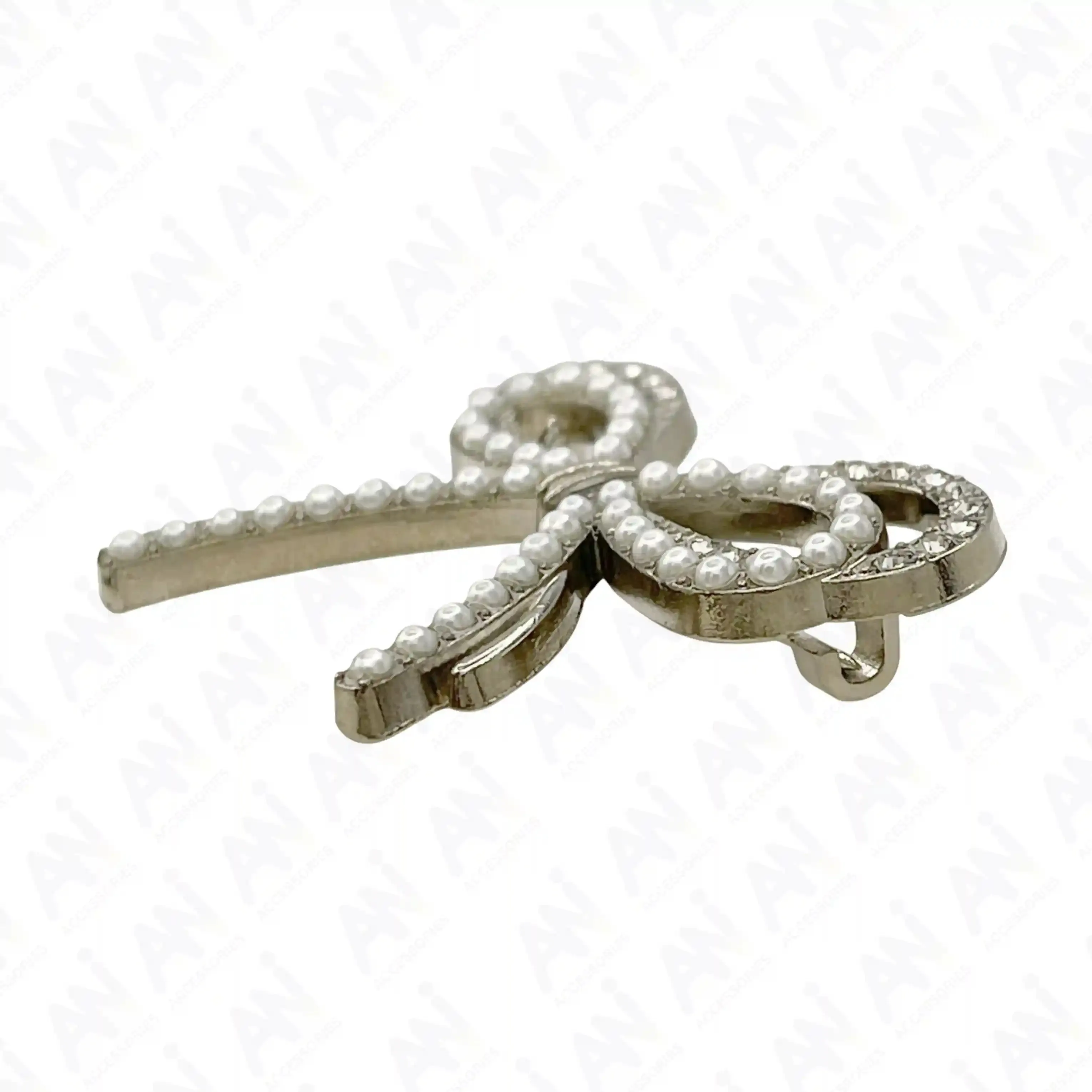 Bow Pearl Rhinestone Brooch for Women's Fashion