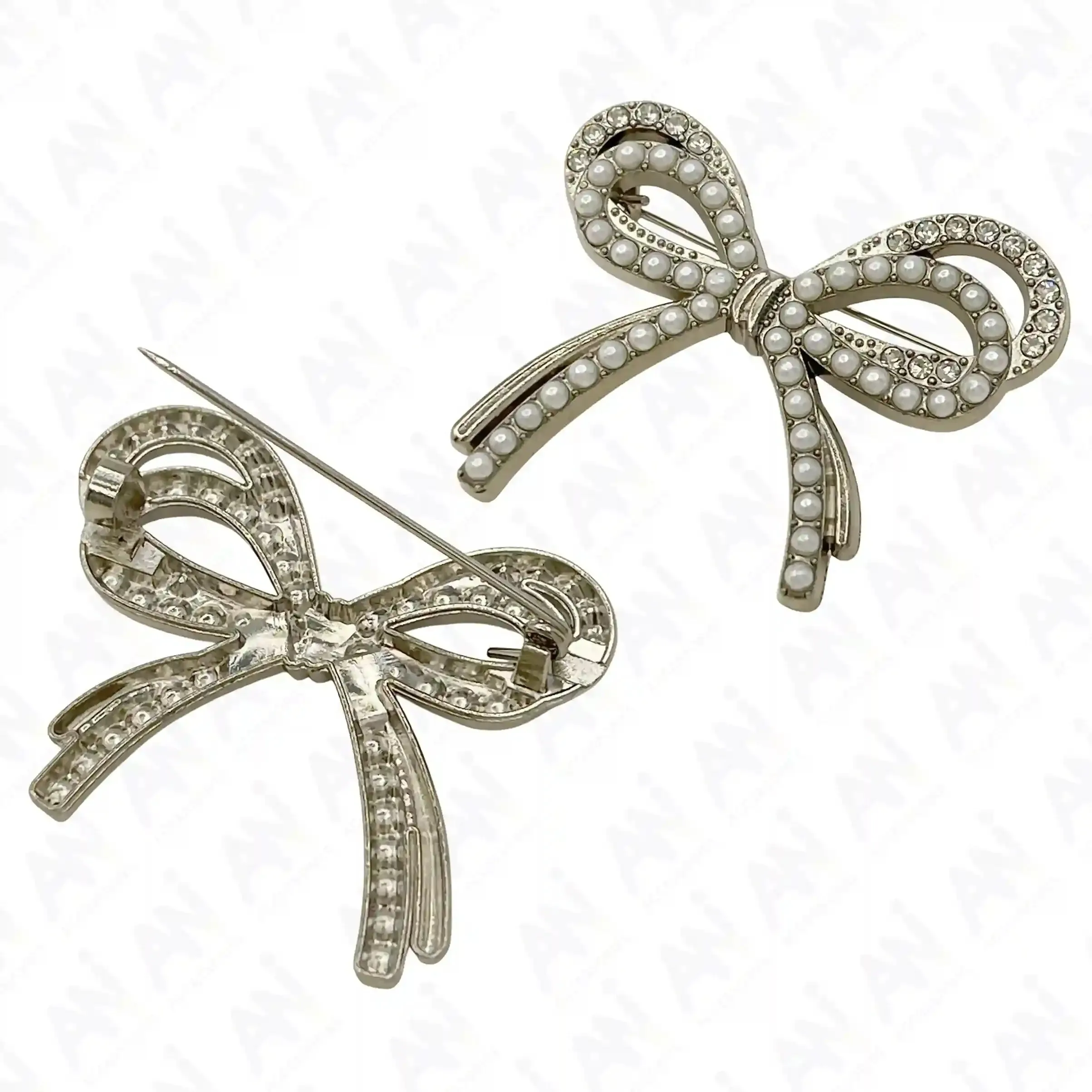 Bow Pearl Rhinestone Brooch for Women's Fashion