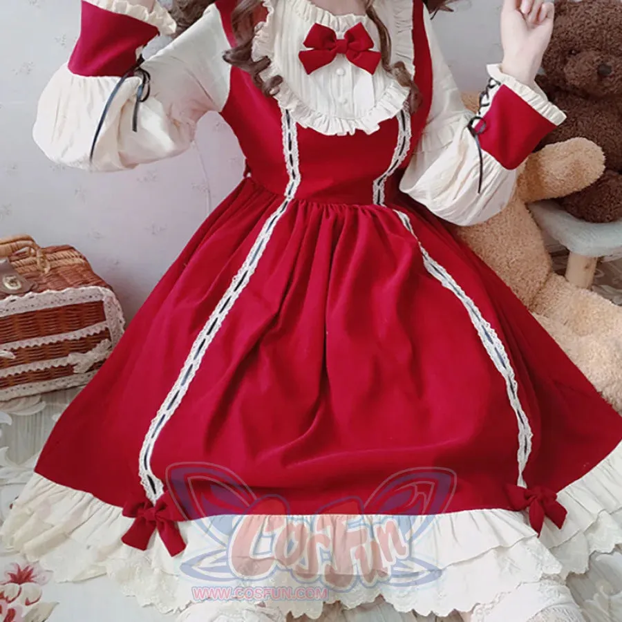 Bride Lolita Dress Kawaii Princess Dress Lolita Skirt Full Set for Kid Girl