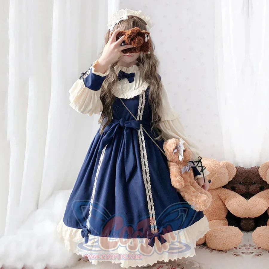 Bride Lolita Dress Kawaii Princess Dress Lolita Skirt Full Set for Kid Girl