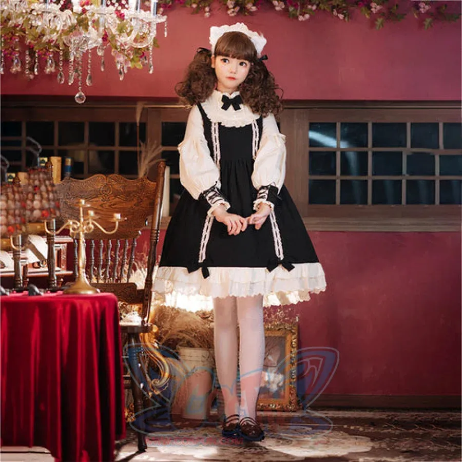 Bride Lolita Dress Kawaii Princess Dress Lolita Skirt Full Set for Kid Girl