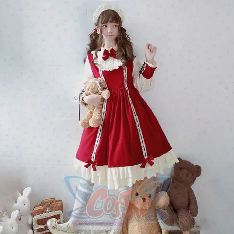 Bride Lolita Dress Kawaii Princess Dress Lolita Skirt Full Set for Kid Girl