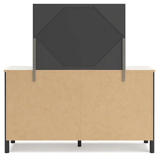 Cadmori Queen Upholstered Bed with Mirrored Dresser