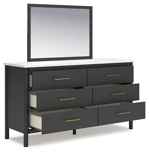 Cadmori Queen Upholstered Bed with Mirrored Dresser
