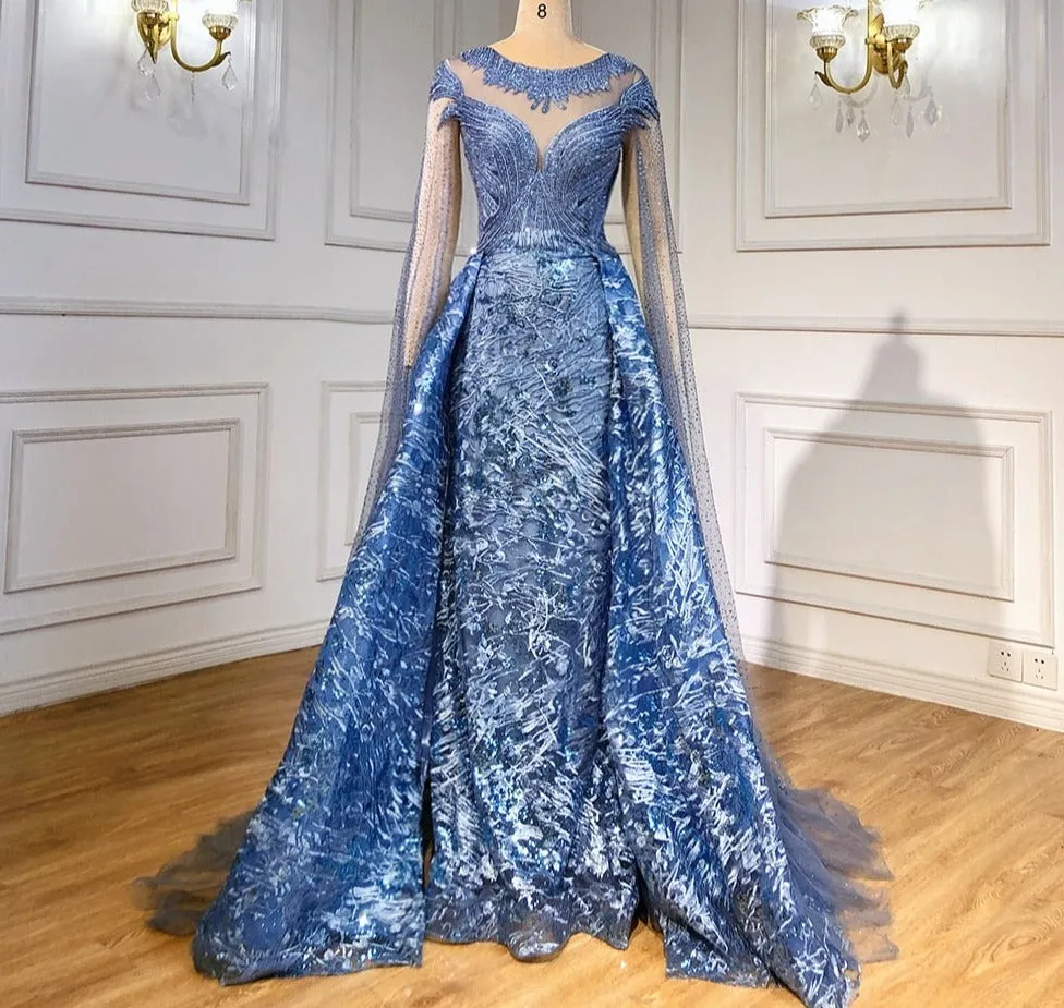 Cape Sleeves  Mermaid Evening Gowns Elegant For Woman Party