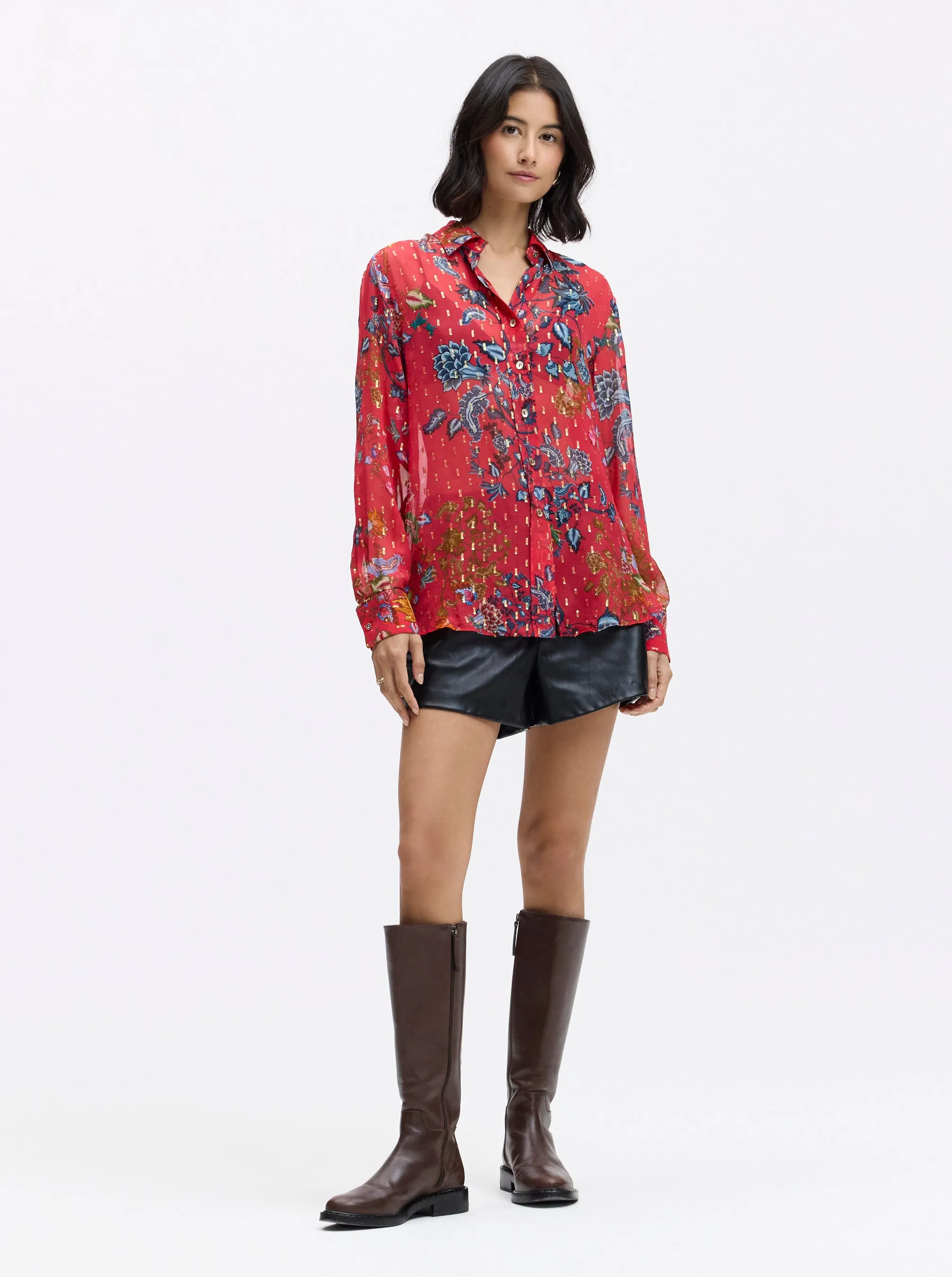 CARRIE LONG SLEEVE BUTTON DOWN SHIRT