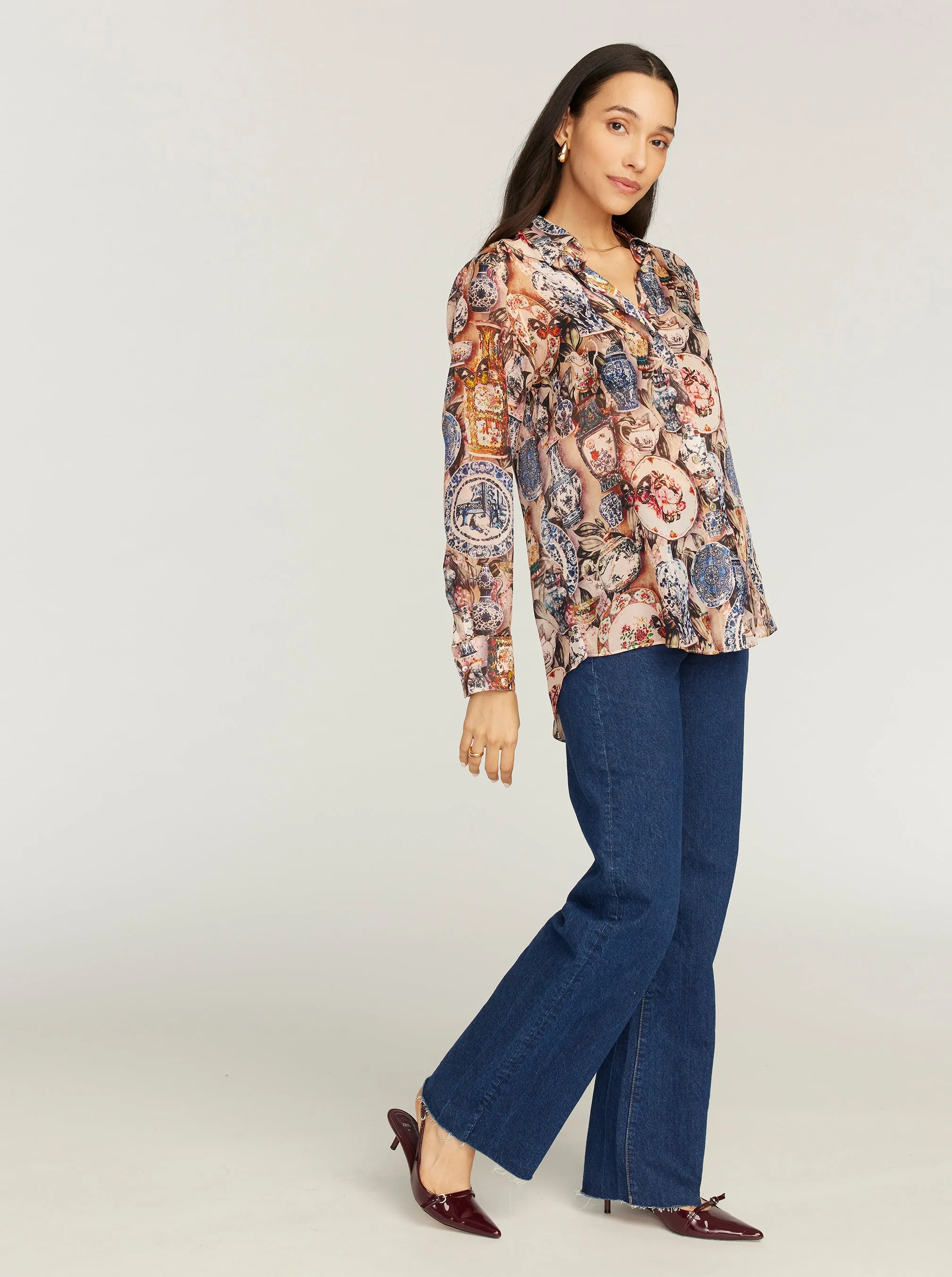 CARRIE LONG SLEEVE BUTTON DOWN SHIRT