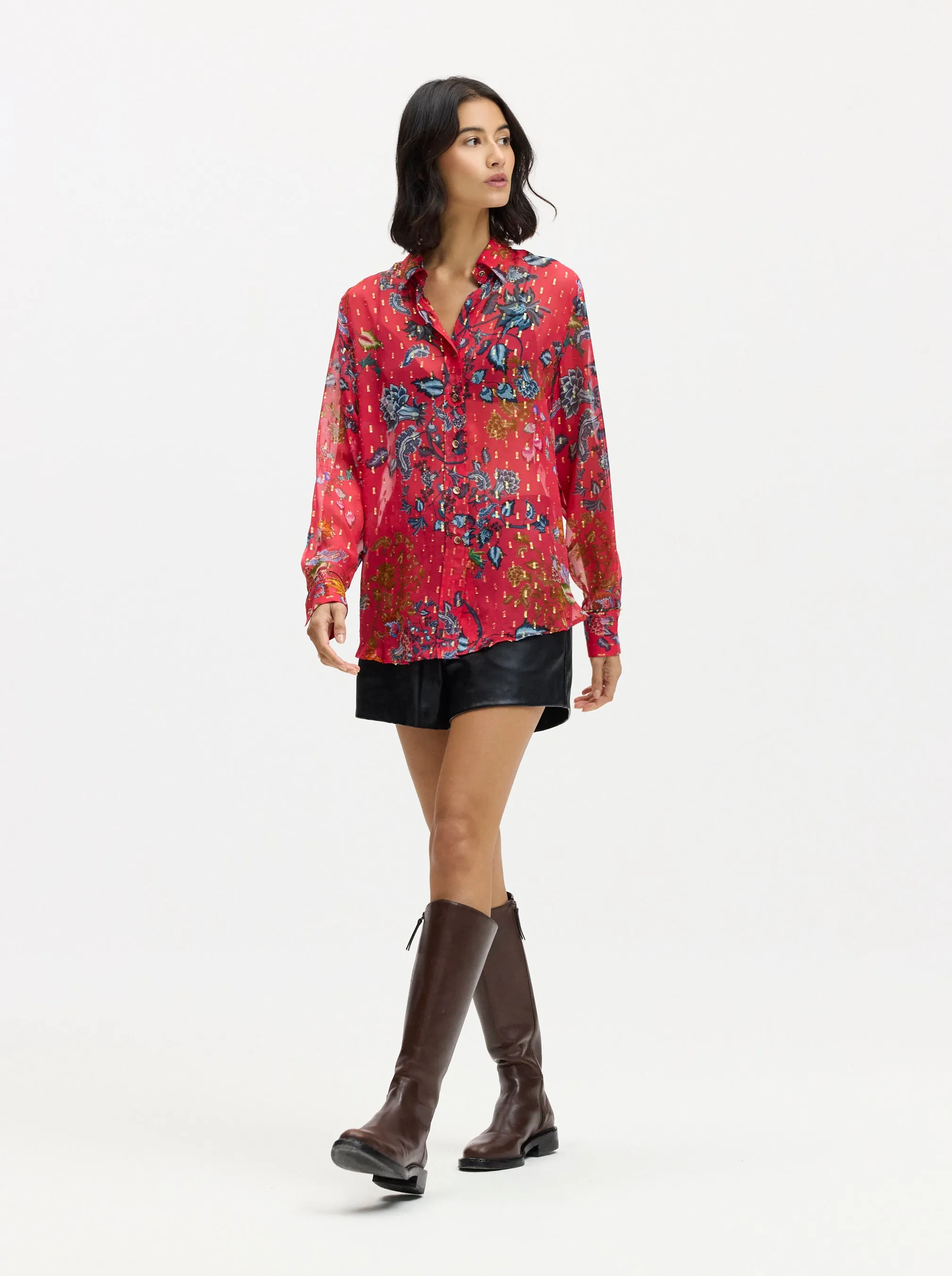 CARRIE LONG SLEEVE BUTTON DOWN SHIRT