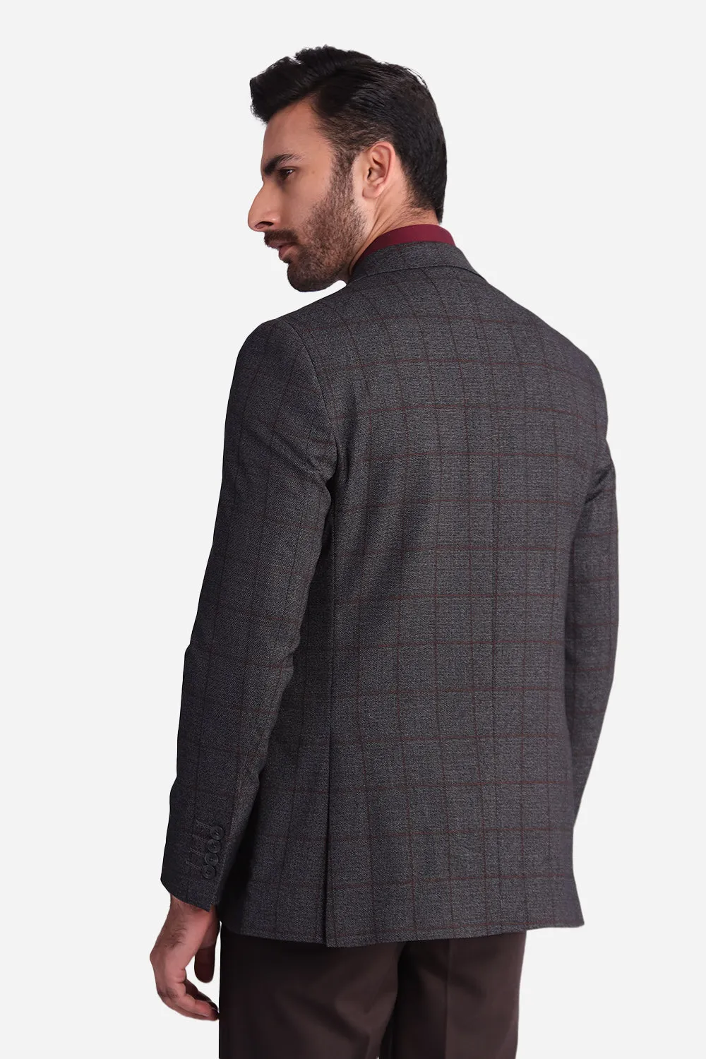 Charcoal Grey Check Coat MC20173-CG