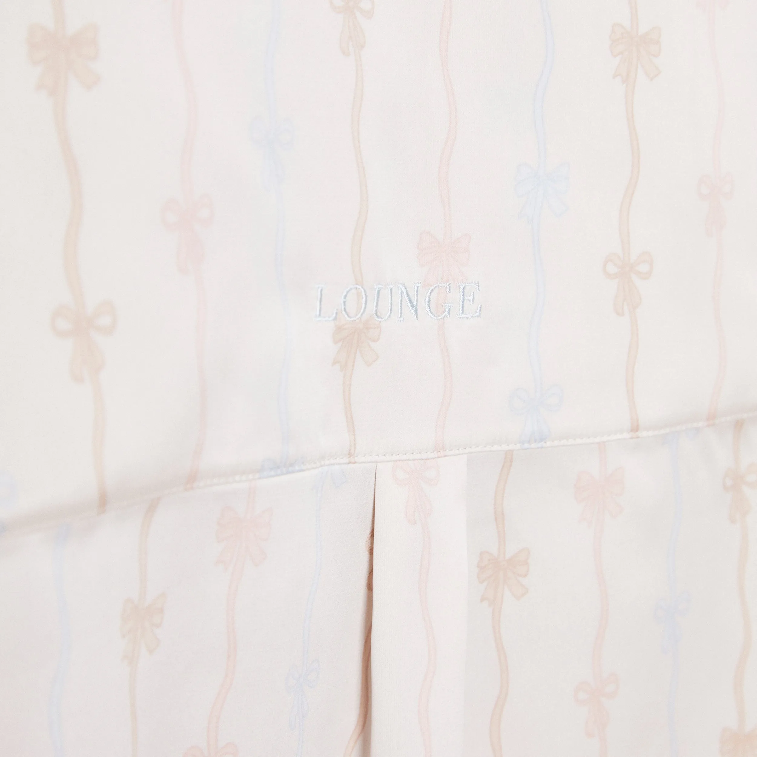 Chemise de Pyjama Satinée à Nœuds - Perle