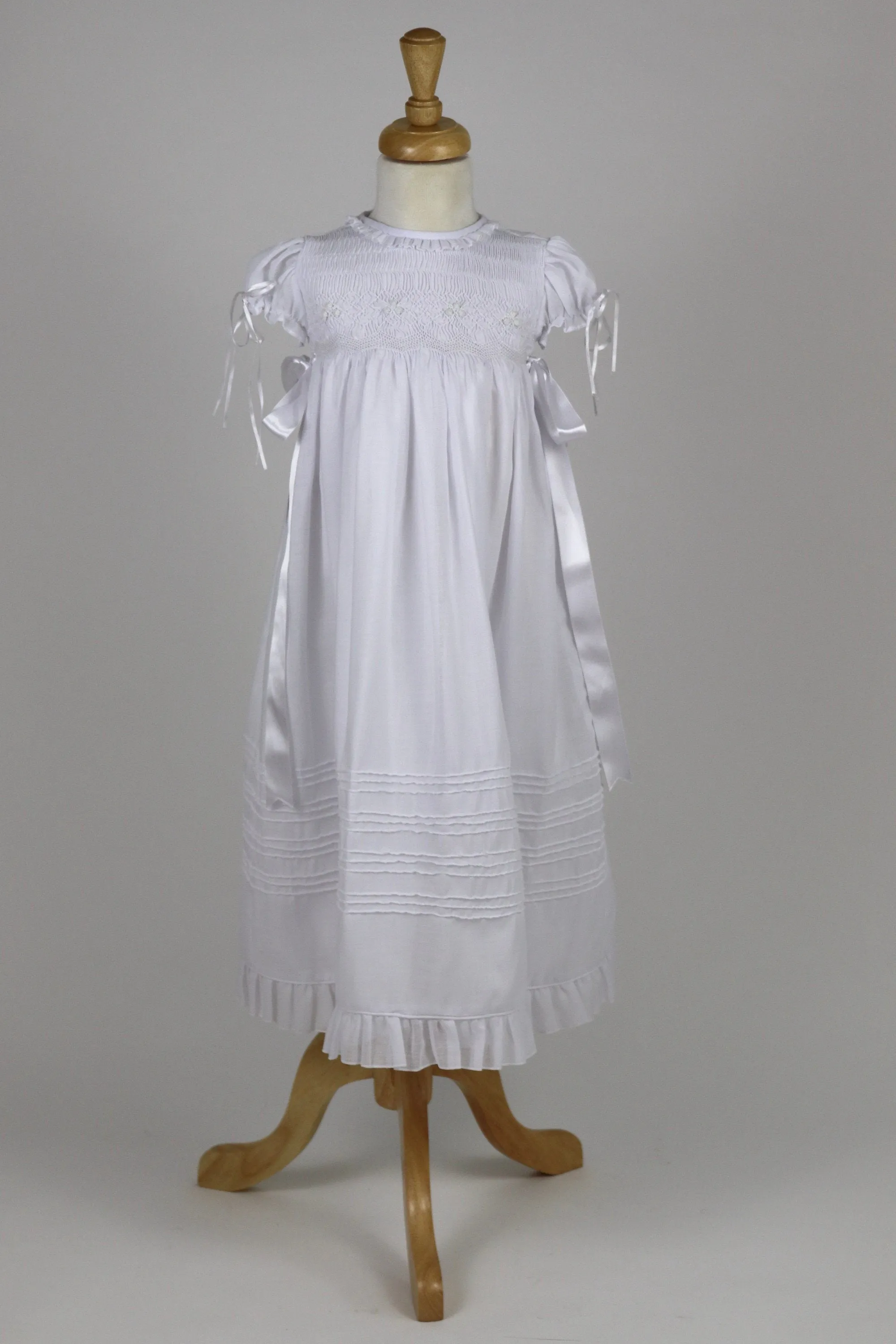 Christening Gown Girls Baptism Gowns Blessing Dresses with hat/bonnet  size 3, 6, 12, 24M #christeninggowns free Personalization