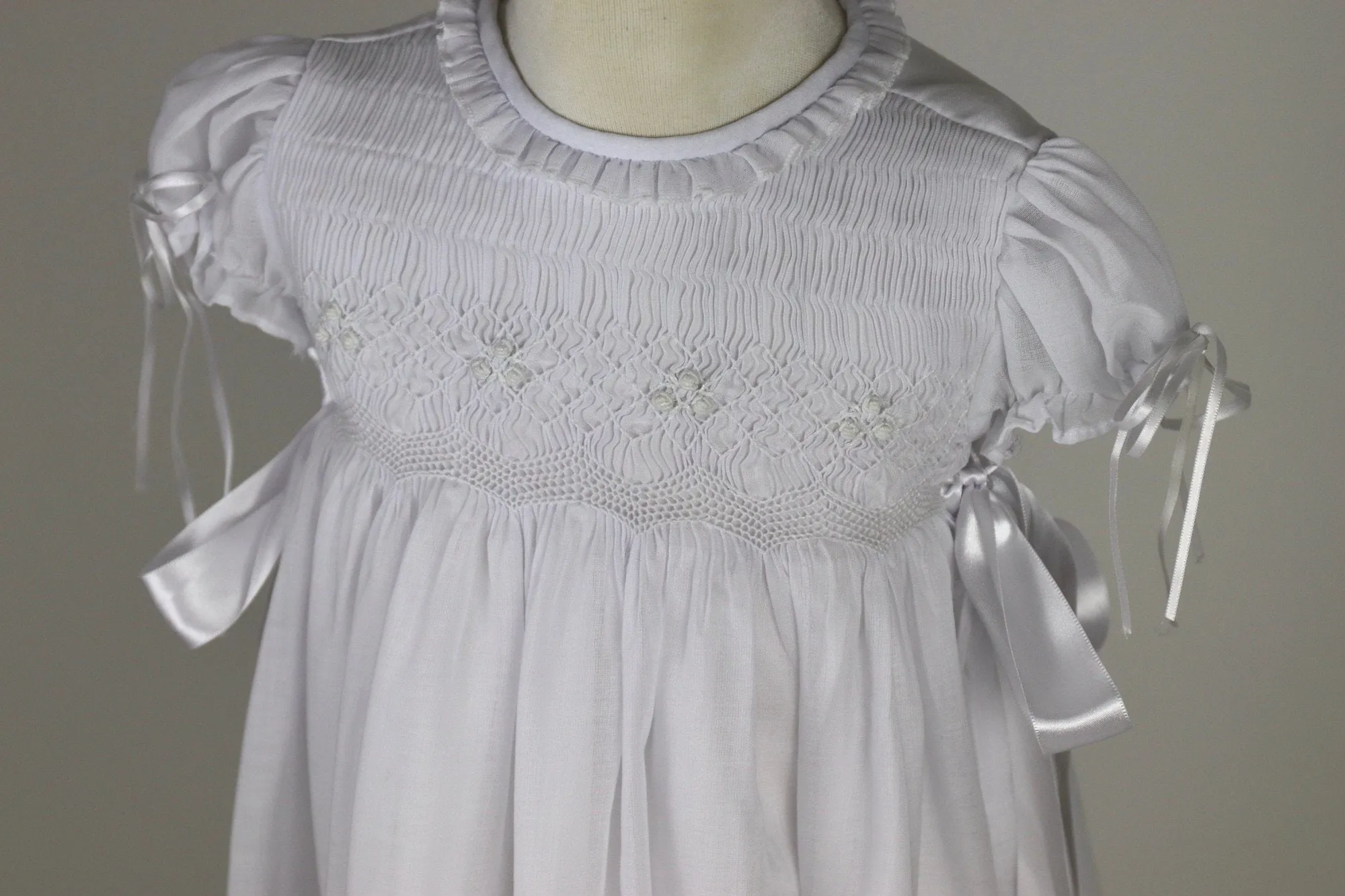 Christening Gown Girls Baptism Gowns Blessing Dresses with hat/bonnet  size 3, 6, 12, 24M #christeninggowns free Personalization