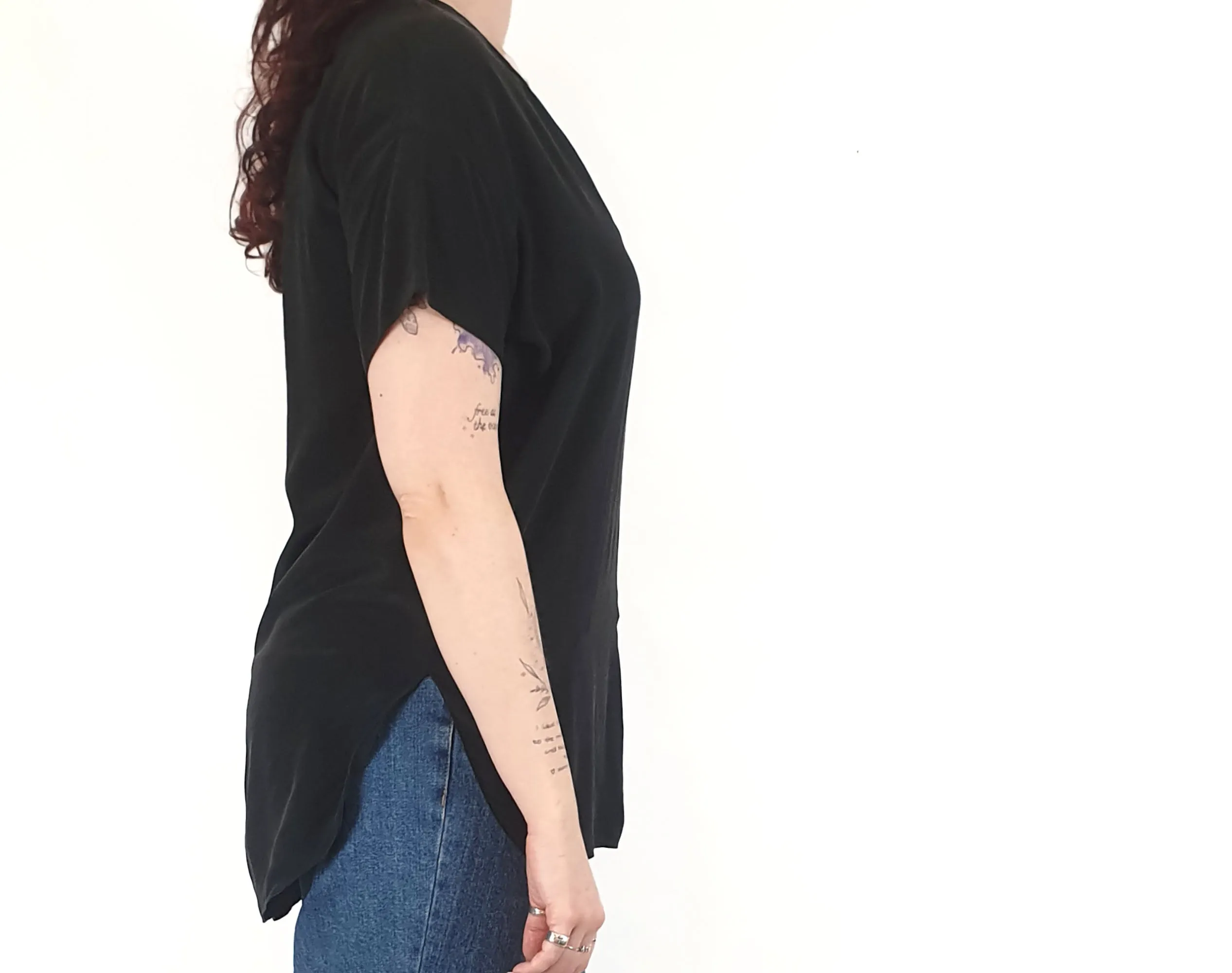 COS black 100% silk top size S, generous fit (best fits 12-14)