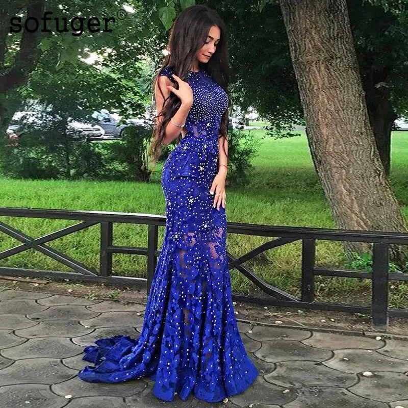 Cryatals Lace Saudi Arabic Dress