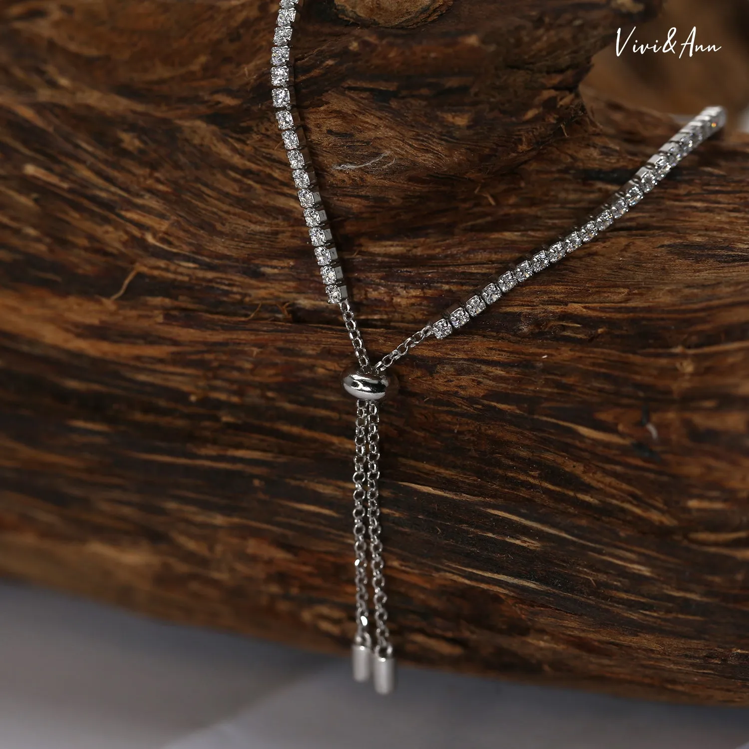 Crystal Diamond Tennis Bracelet 18K Gold Over Sterling Silver