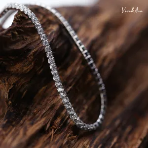 Crystal Diamond Tennis Bracelet 18K Gold Over Sterling Silver
