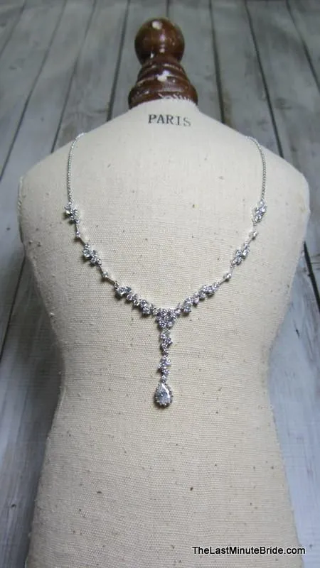 Cubic Zirconia Drop Necklace - 922534
