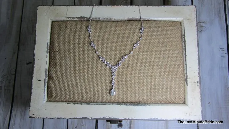 Cubic Zirconia Drop Necklace - 922534