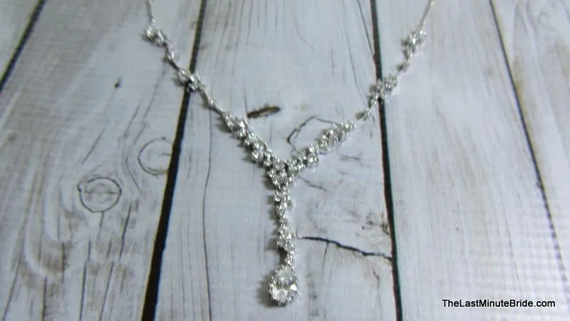 Cubic Zirconia Drop Necklace - 922534