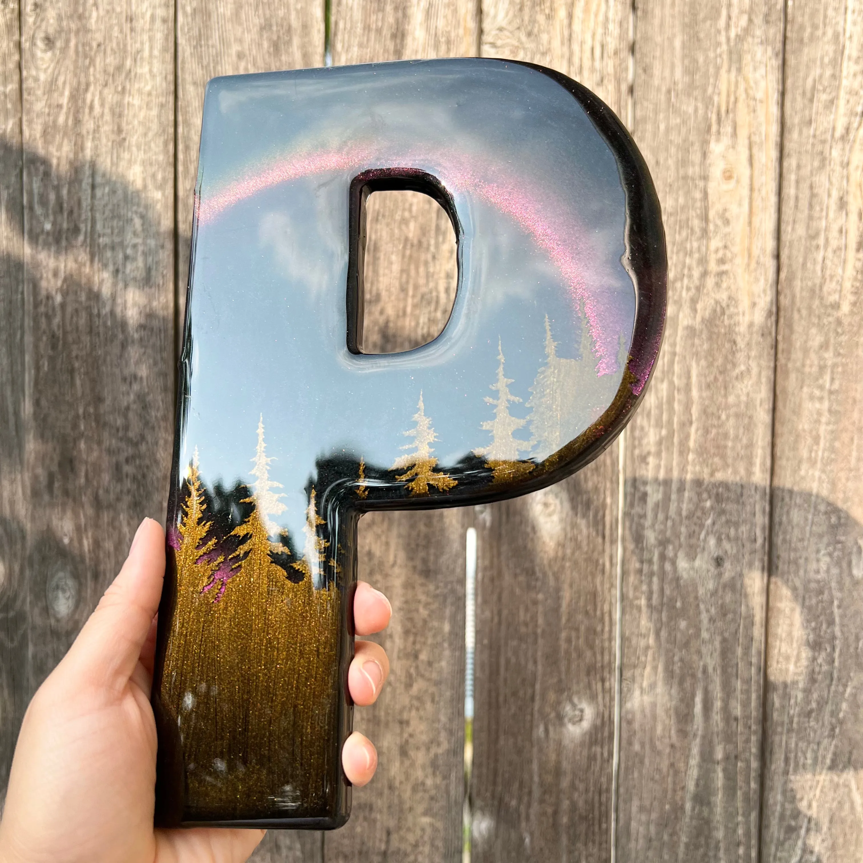Custom Northern Lights Design Letters - Made to Order