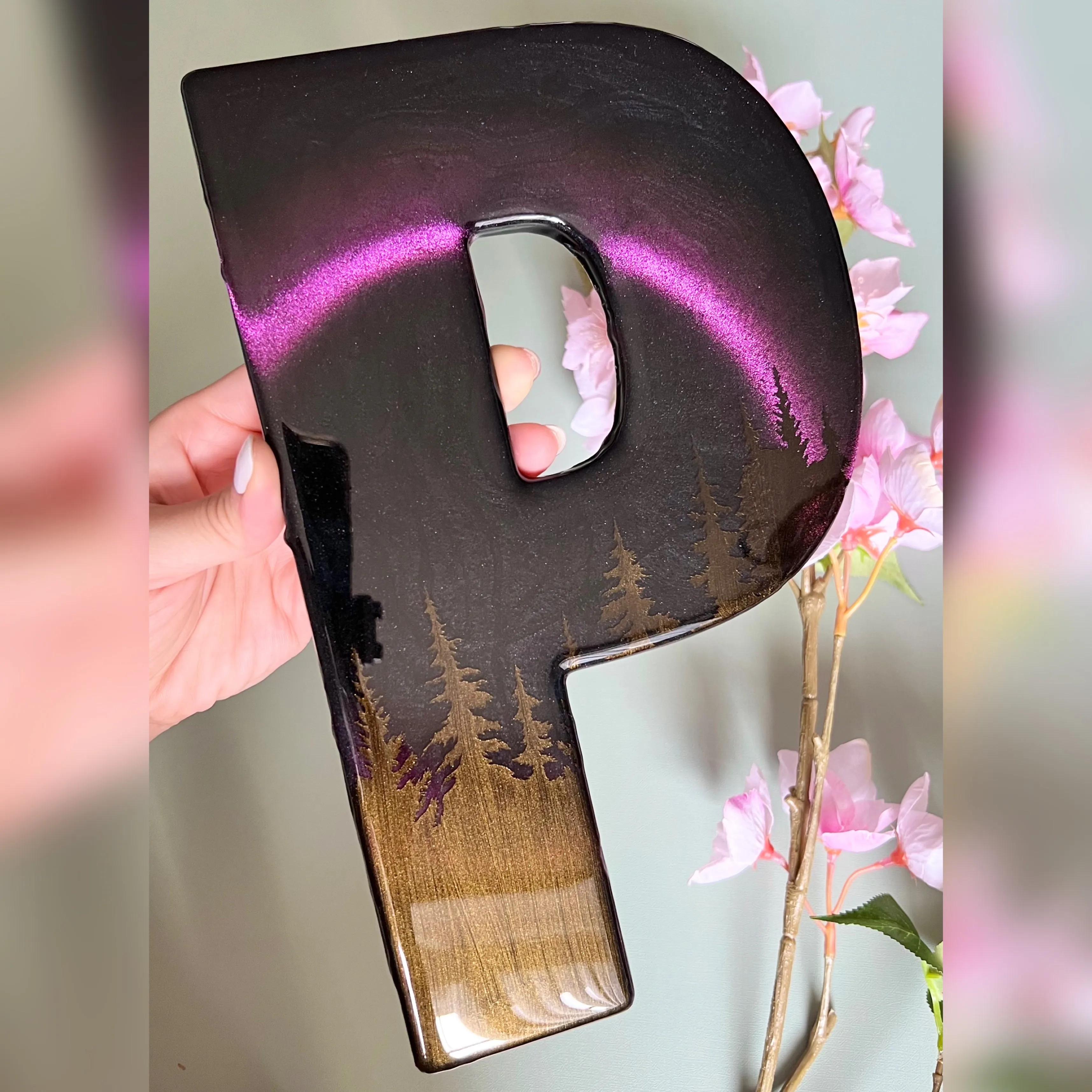 Custom Northern Lights Design Letters - Made to Order